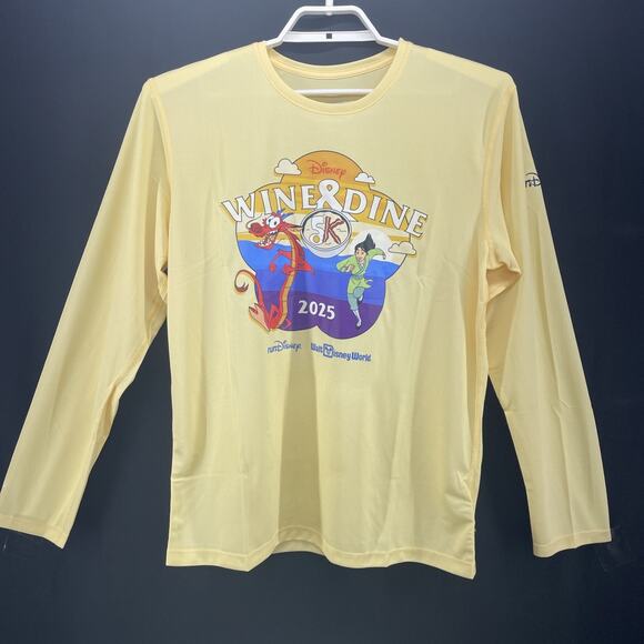 runDisney 2025 Wine & Dine 5K Mens Large Long Sleeve Shirt Brooks Mulan Yellow - Picture 14 of 14